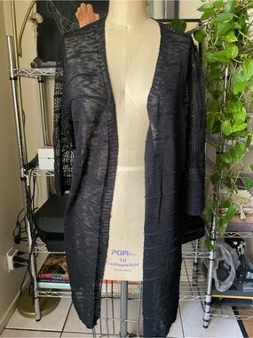 💜💜💜Lauren Michelle Black Open-Front Lightweight Cardigan